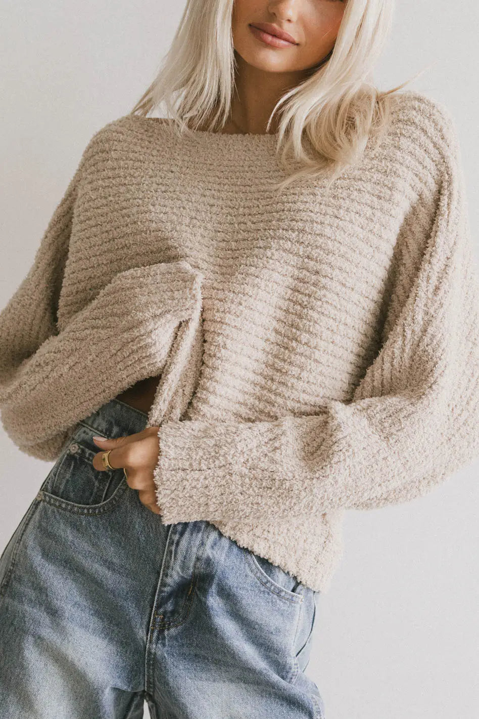 Calia Knit Sweater in Tan - FINAL SALE