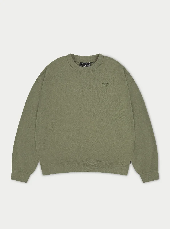 EMBLEM OVERSIZED SWEATSHIRT - KHAKI