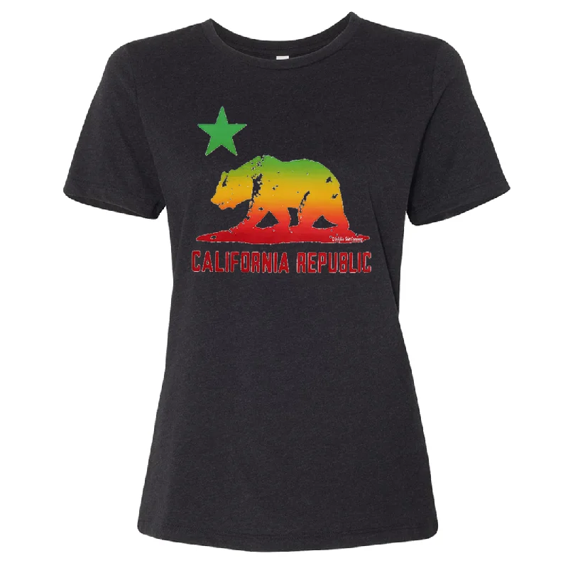 Rasta Bear Flag Silhouette Women's Relaxed Jersey Tee