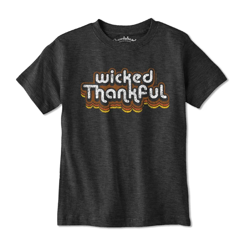 Wicked Thankful Retro Thanksgiving Youth T-Shirt