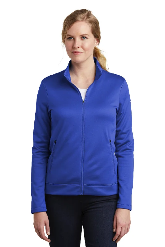 Nike Womens Therma-Fit Moisture Wicking Fleece Full Zip Sweatshirt w/ Pockets - Game Royal Blue