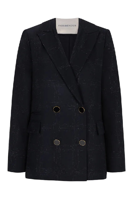 Boxy Double Breasted Wool Blazer