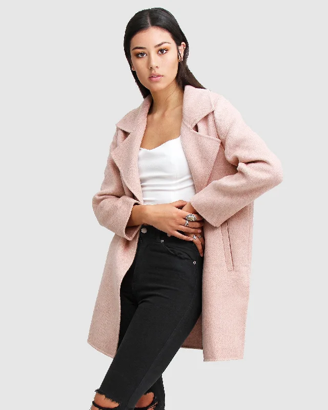 NEW FIT Ex-Boyfriend Wool Blend Oversized Jacket - Blush