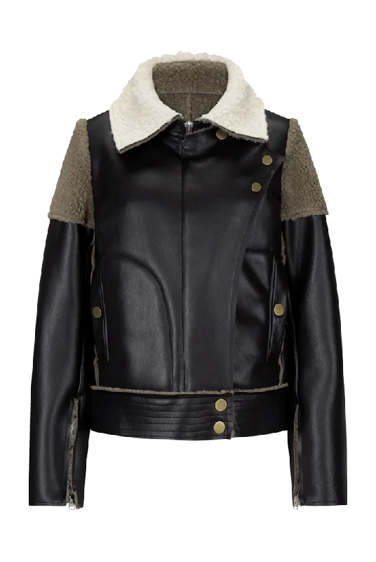 Oversized Vegan Leather Biker Jacket