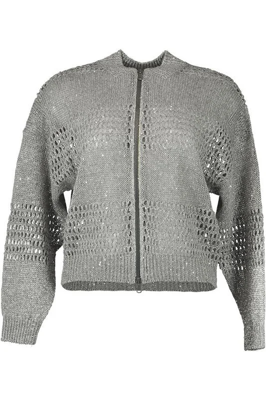 Pailette Knit Bomber - Silver