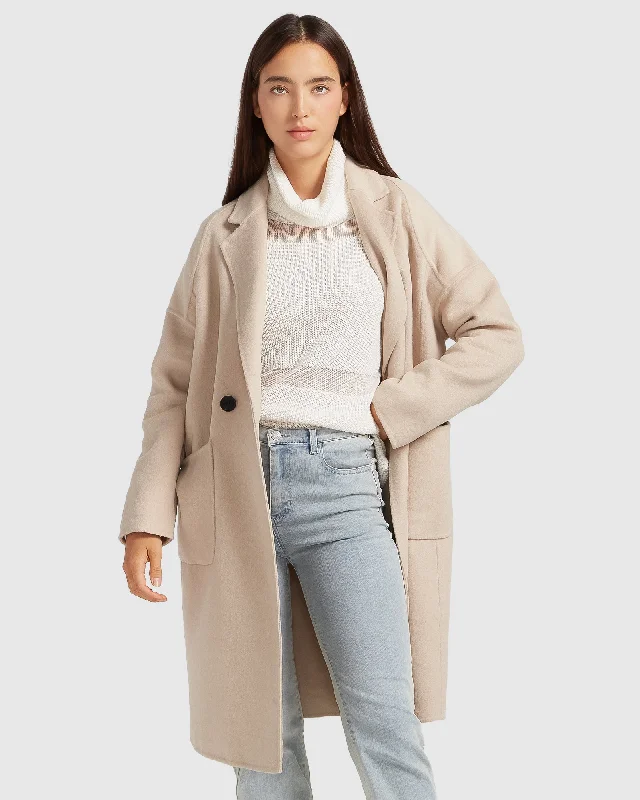 Publisher Double-Breasted Wool Blend Coat - Sand