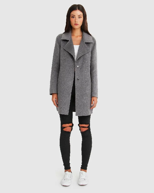 NEW FIT Ex-Boyfriend Wool Blend Oversized Jacket - Dark Grey