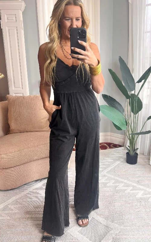 Peek A Boo of Lace Knit Jumpsuit | FINAL SALE