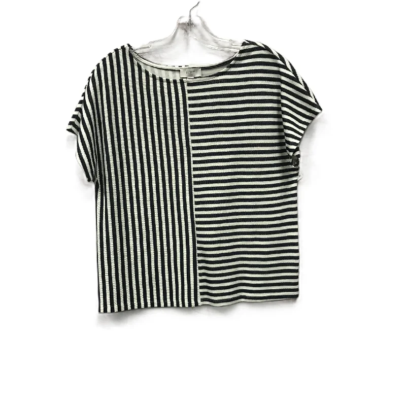 Black & White Top Short Sleeve By Loft, Size: S