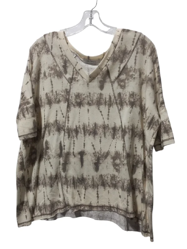 Top Short Sleeve By Ces Femme In Brown & Cream, Size: S