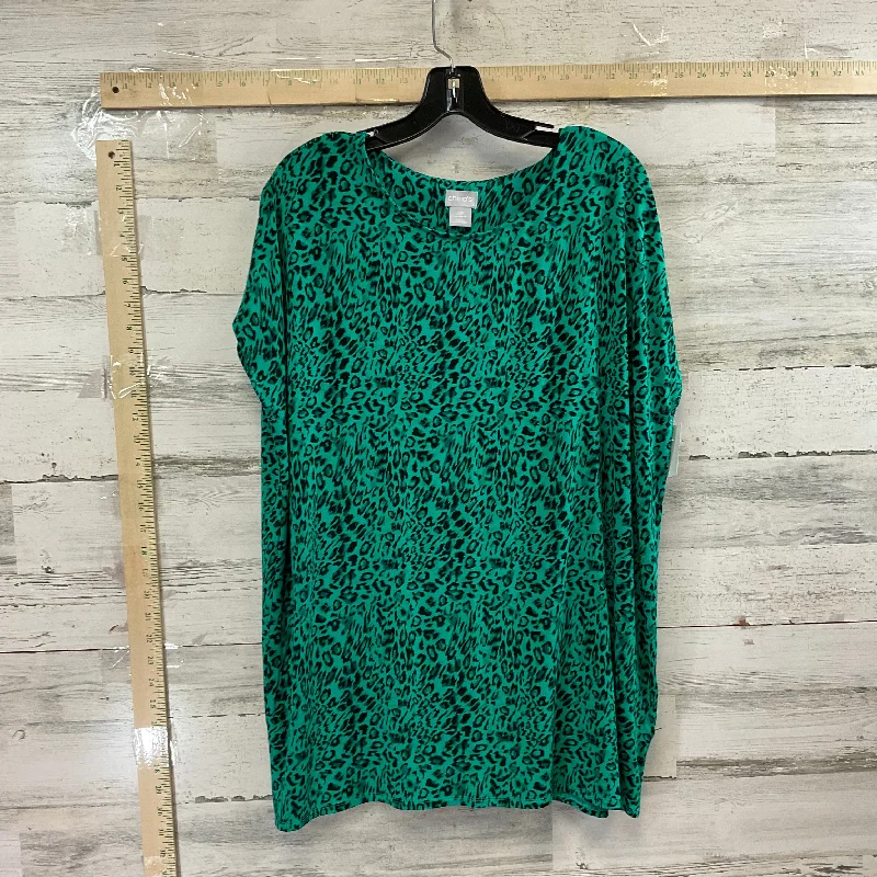 Top Short Sleeve By Chicos In Green, Size: Large