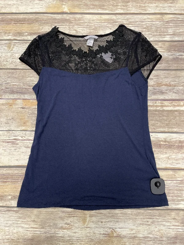 Top Short Sleeve By H&m In Navy, Size: M