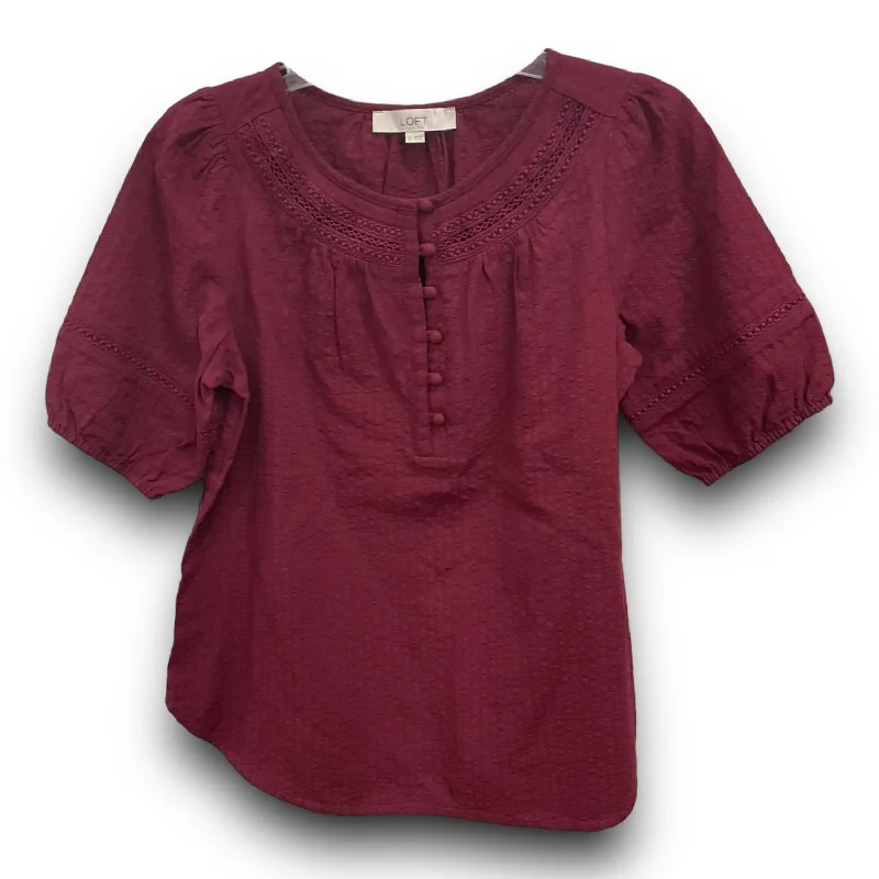 Top Short Sleeve By Loft In Purple, Size: Xs