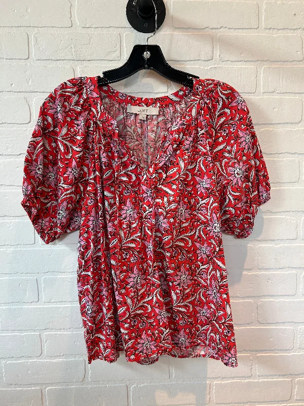 Top Short Sleeve By Loft In Red, Size: S