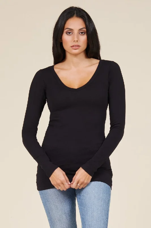 LONG SLEEVE V NECK