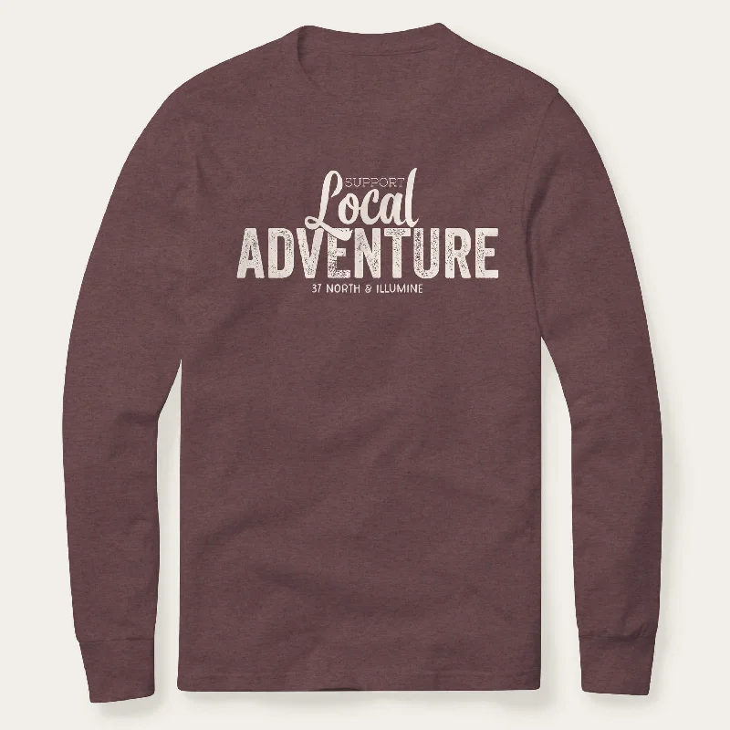 Support Local Adventure Long Sleeve - Heather Maroon