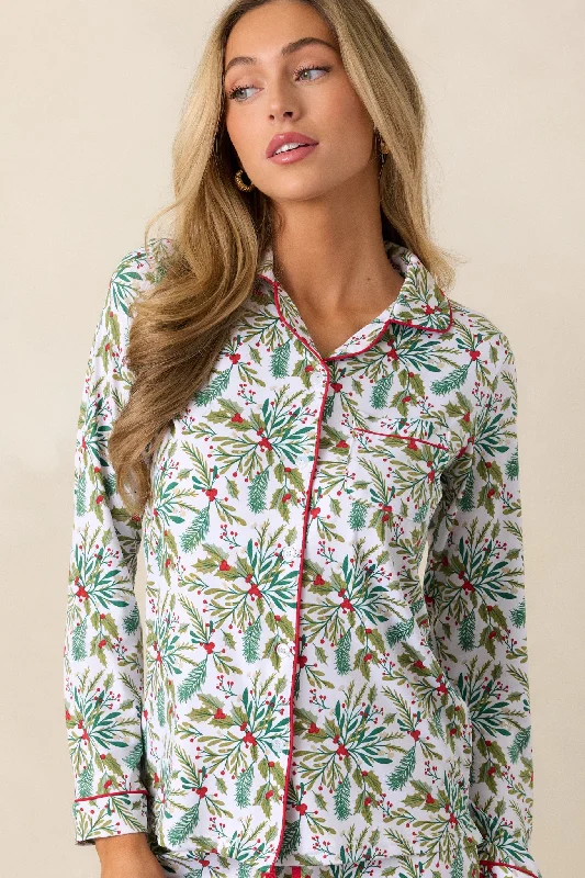 Under the Mistletoe Ivory Pajama Top