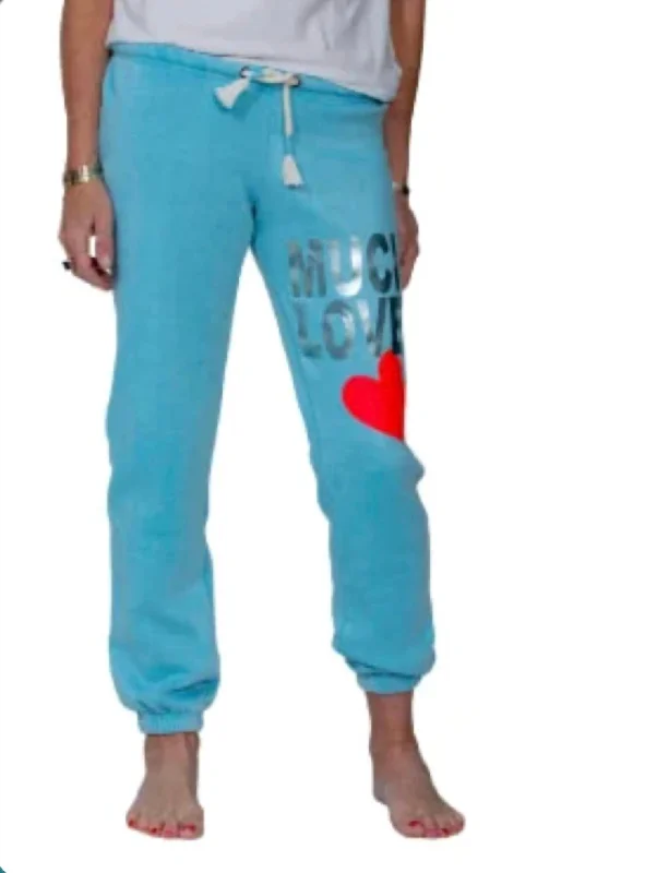 Burnout Much Love Sweatpants In Light Blue