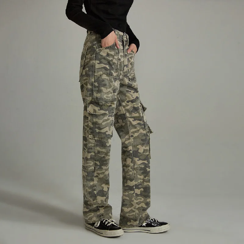 Camouflage Print Casual Pants