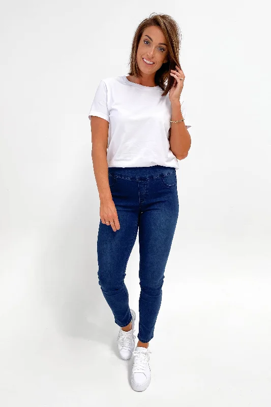 Wakee Denim Moxy Pull On Jean Dark Blue