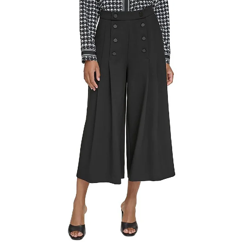 Womens Button Sailor Wide Leg Pants