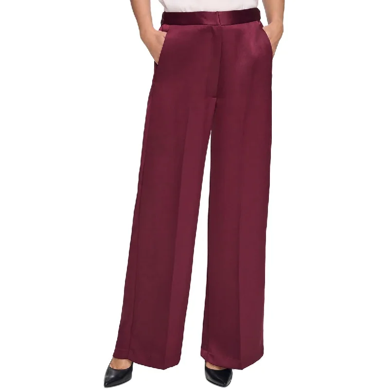 Womens Wide Leg Satin Wide Leg Pants